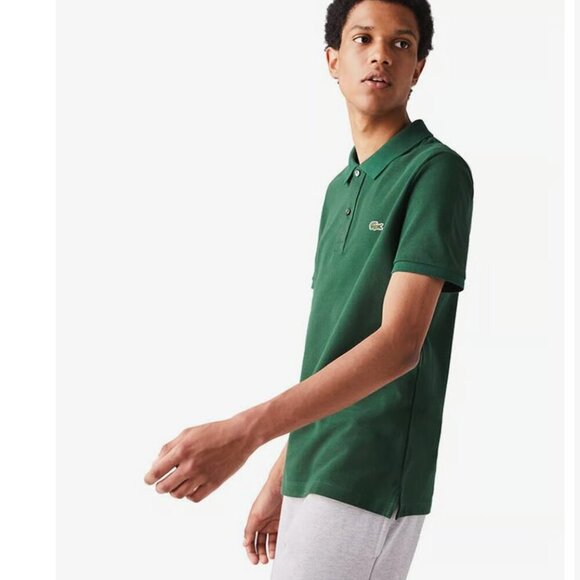 Lacoste Slim Fit Pique Short Sleeve Polo Shirt Evergreen Green size M / 4 - Picture 2 of 12